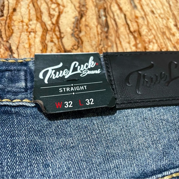 True Luck Jeans Classic Stretch Blue Denim Men’s W 32 x L 32 Brand New - Picture 7 of 11
